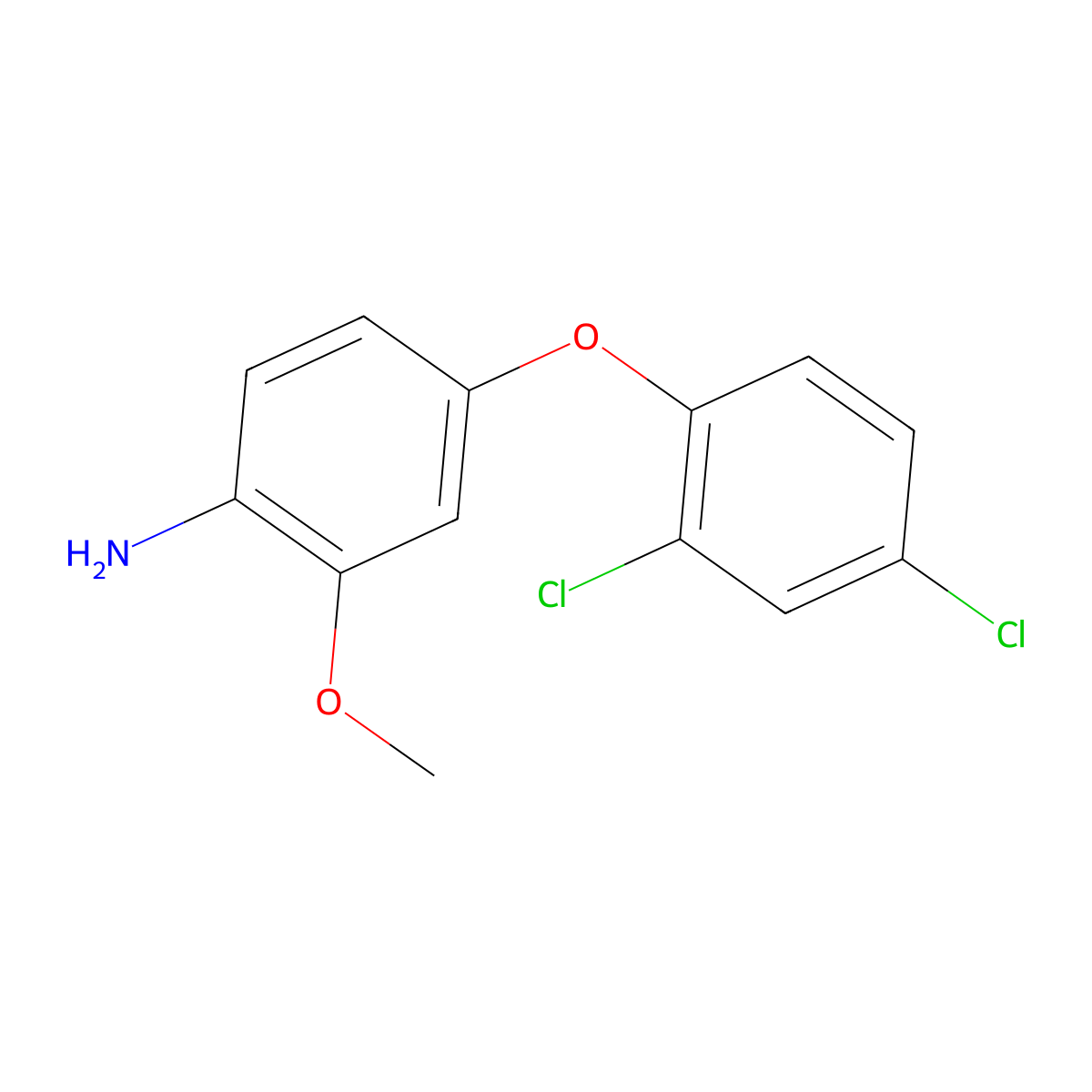 Benzenamine, 4-(2,4-dichlorophenoxy)-2-methoxy- molecular structure, CAS 59683-60-2
