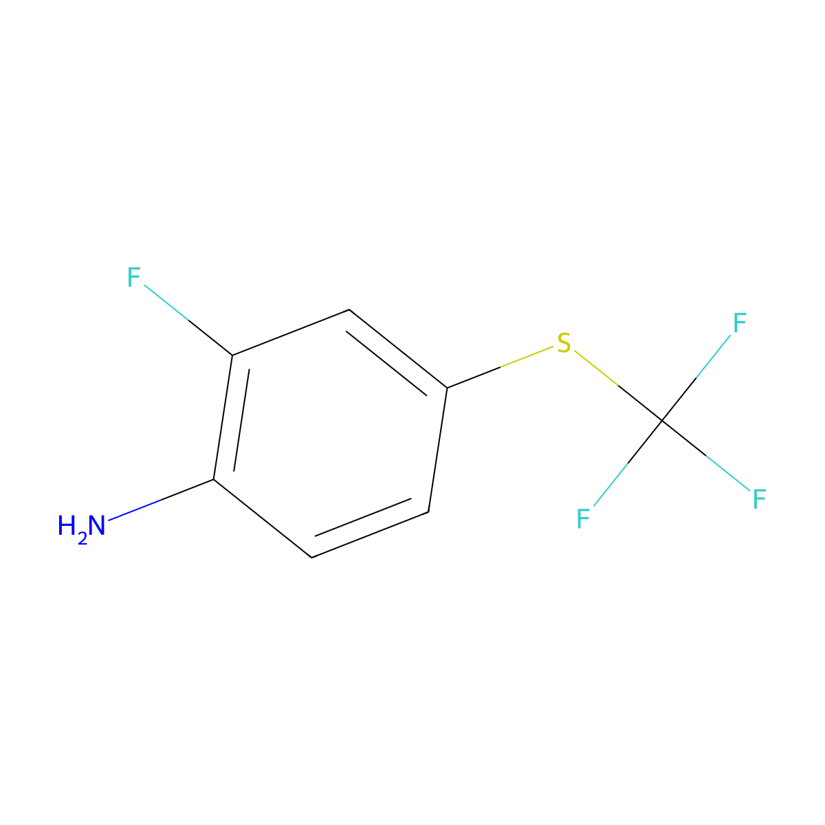 2-Fluoro-4-[(trifluoromethyl)sulfanyl]aniline molecular structure, CAS 596850-17-8