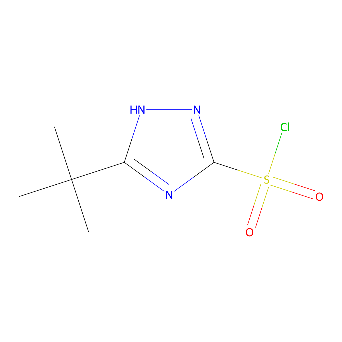 5-tert-butyl-4H-1,2,4-triazole-3-sulfonyl chloride molecular structure, CAS 59689-65-5