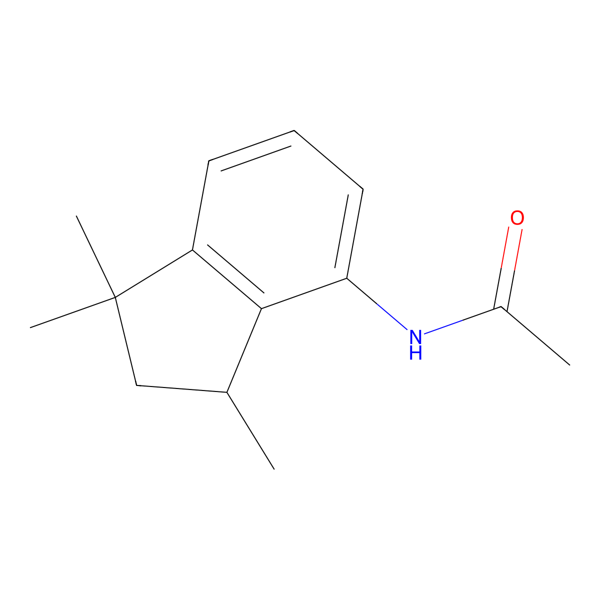 N-(1,1,3-Trimethyl-2,3-dihydro-1H-inden-4-yl)acetamide molecular structure, CAS 5969-21-1