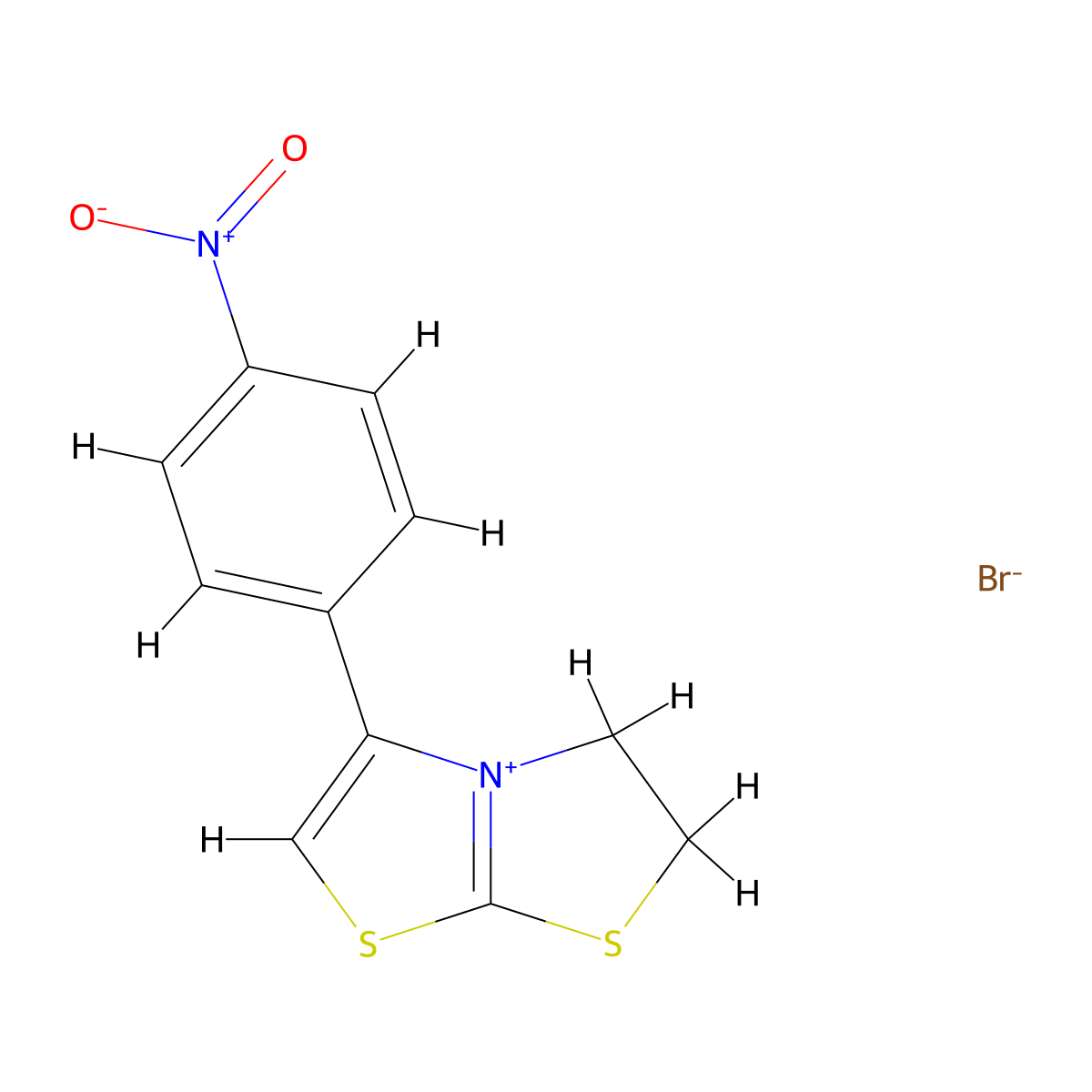 5-(4-Nitrophenyl)-2,3-dihydro[1,3]thiazolo[2,3-b][1,3]thiazol-4-ium bromide molecular structure, CAS 5969-42-6