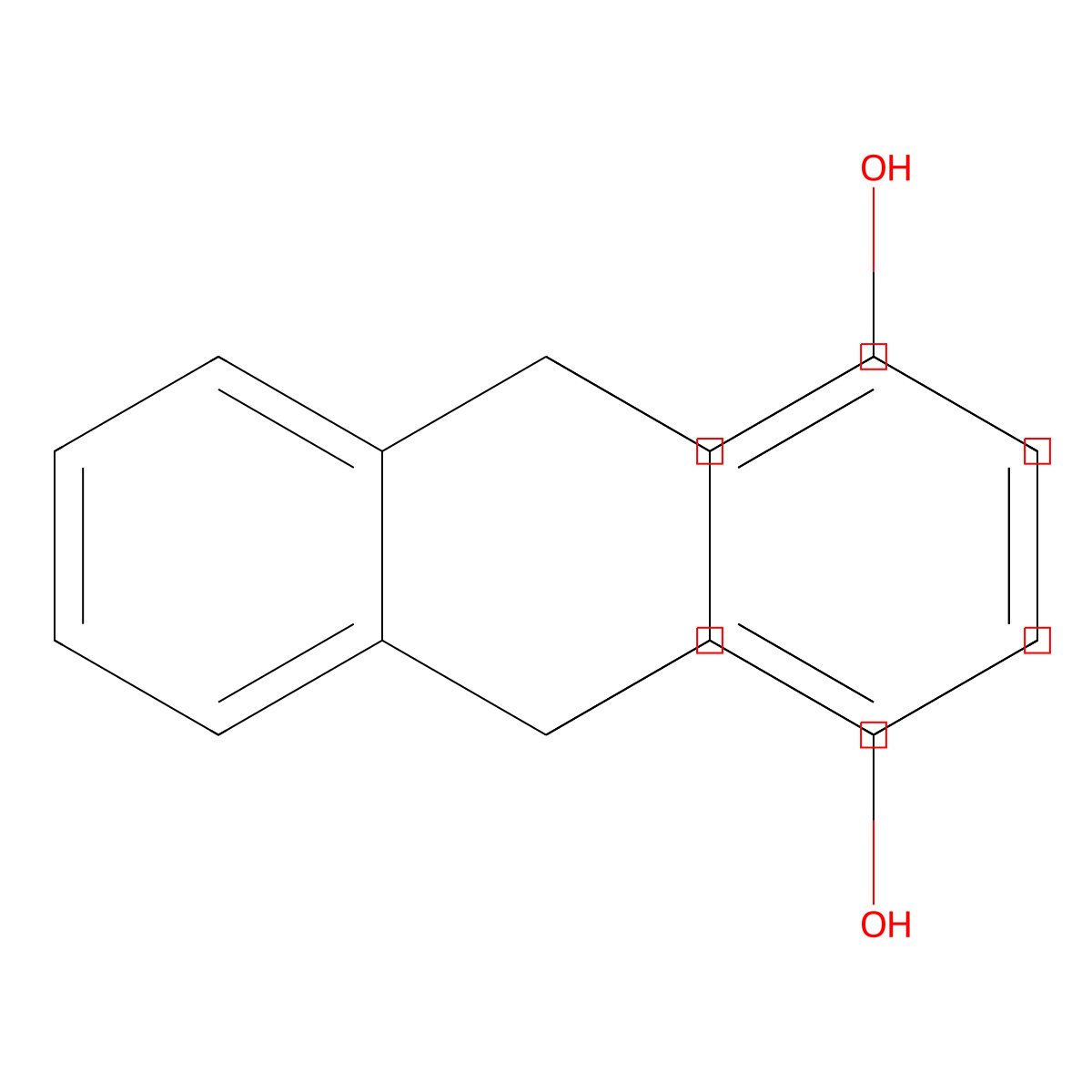 1,4-Dihydroxytriptycene molecular structure, CAS 5969-70-0