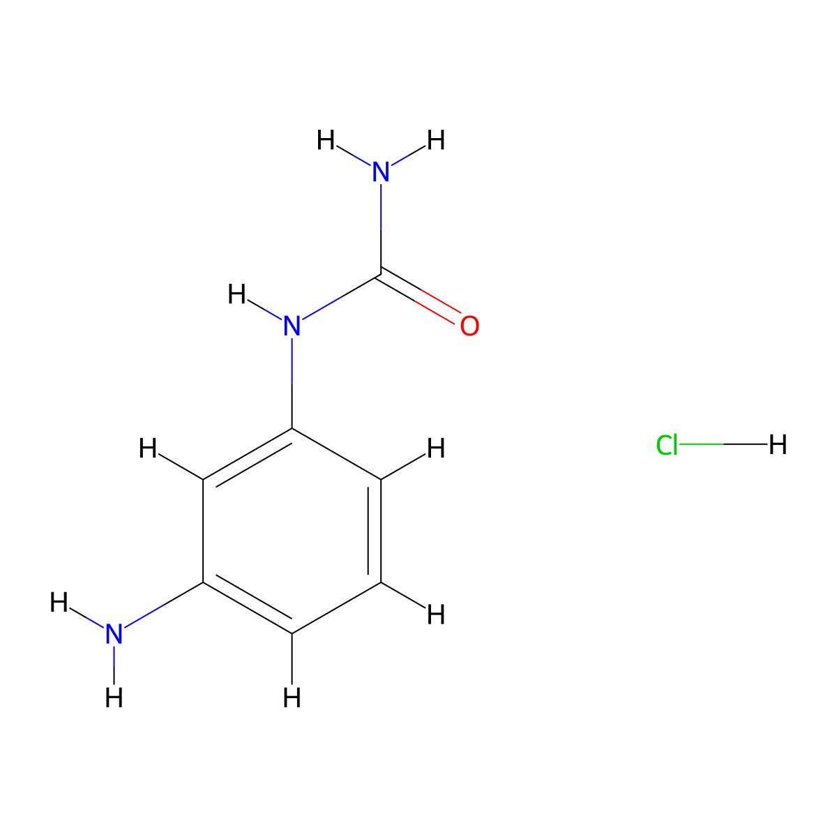 Urea, N-(3-aminophenyl)-, hydrochloride (1:1) molecular structure, CAS 59690-88-9