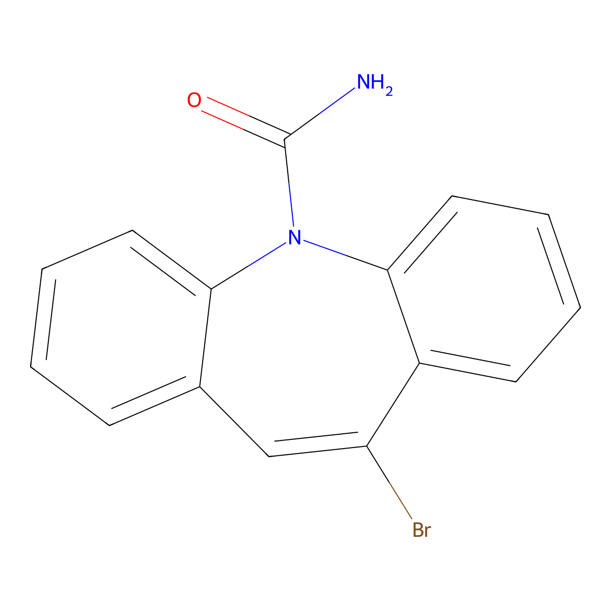 10-Bromocarbamazepine molecular structure, CAS 59690-97-0