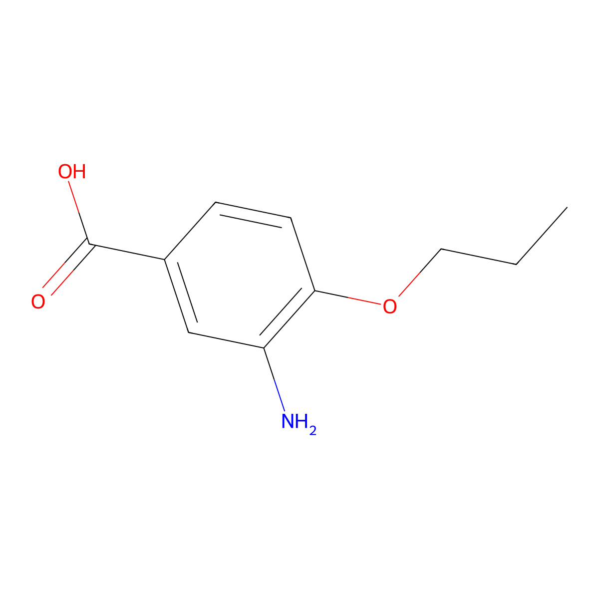 3-Amino-4-propoxybenzoic acid molecular structure, CAS 59691-15-5
