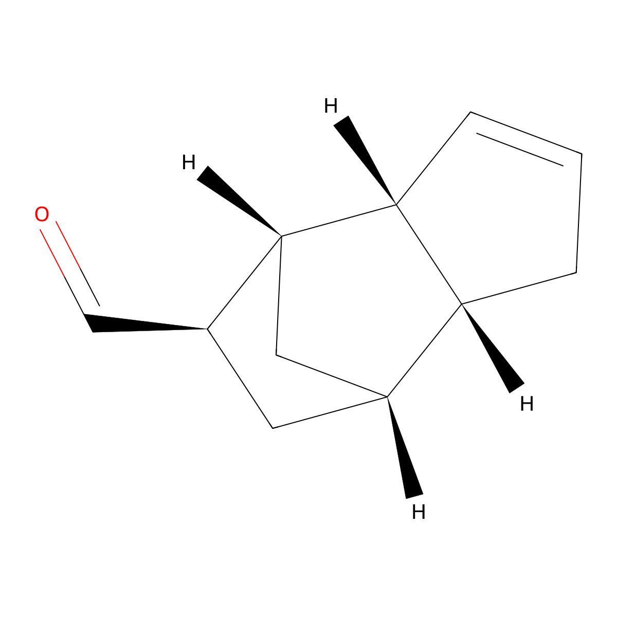 4,7-Methano-1H-indene-5-carboxaldehyde, 3a,4,5,6,7,7a-hexahydro-, (3aR,4S,5R,7S,7aR)-rel- molecular structure, CAS 59691-23-5