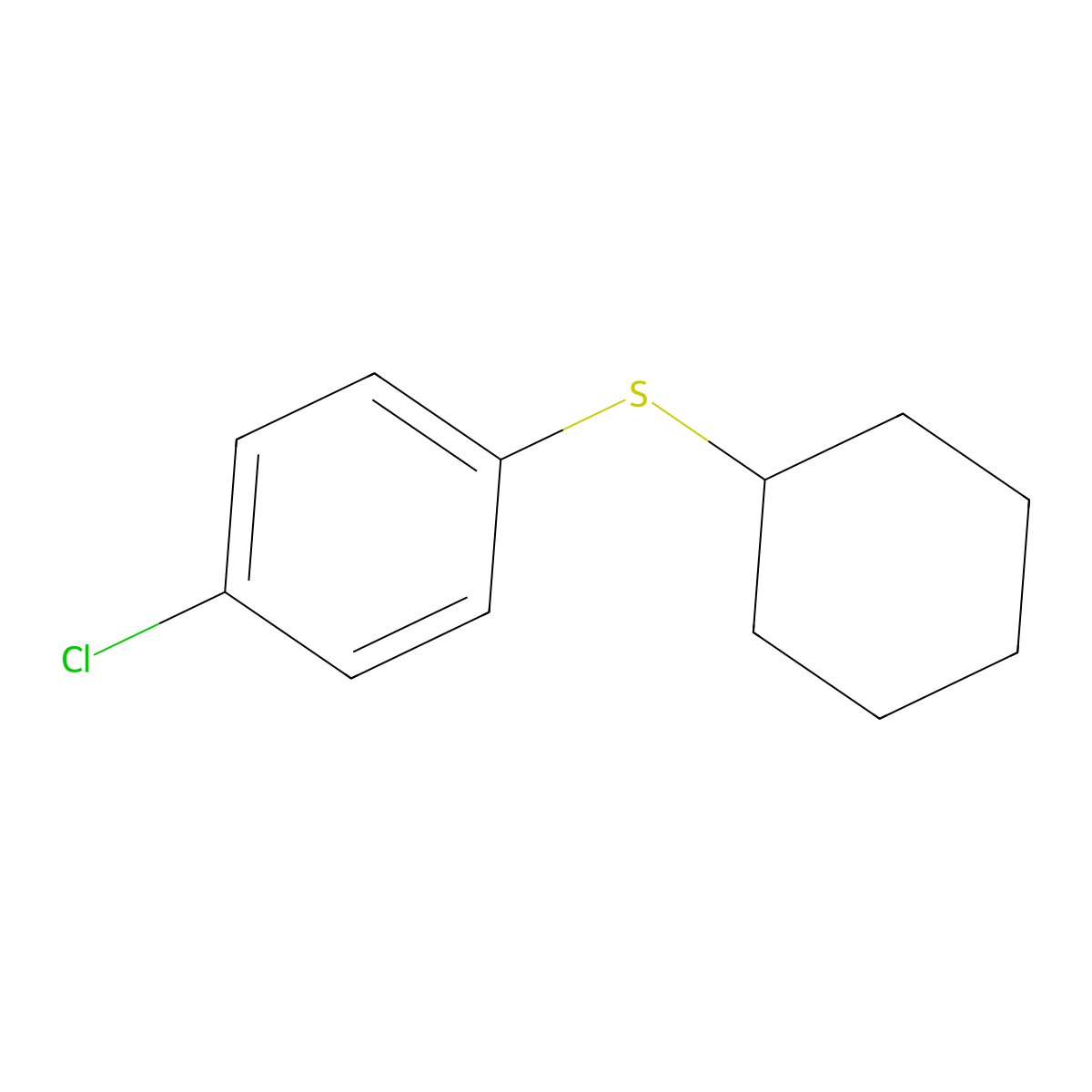 1-Chloro-4-(cyclohexylsulfanyl)benzene molecular structure, CAS 59693-95-7