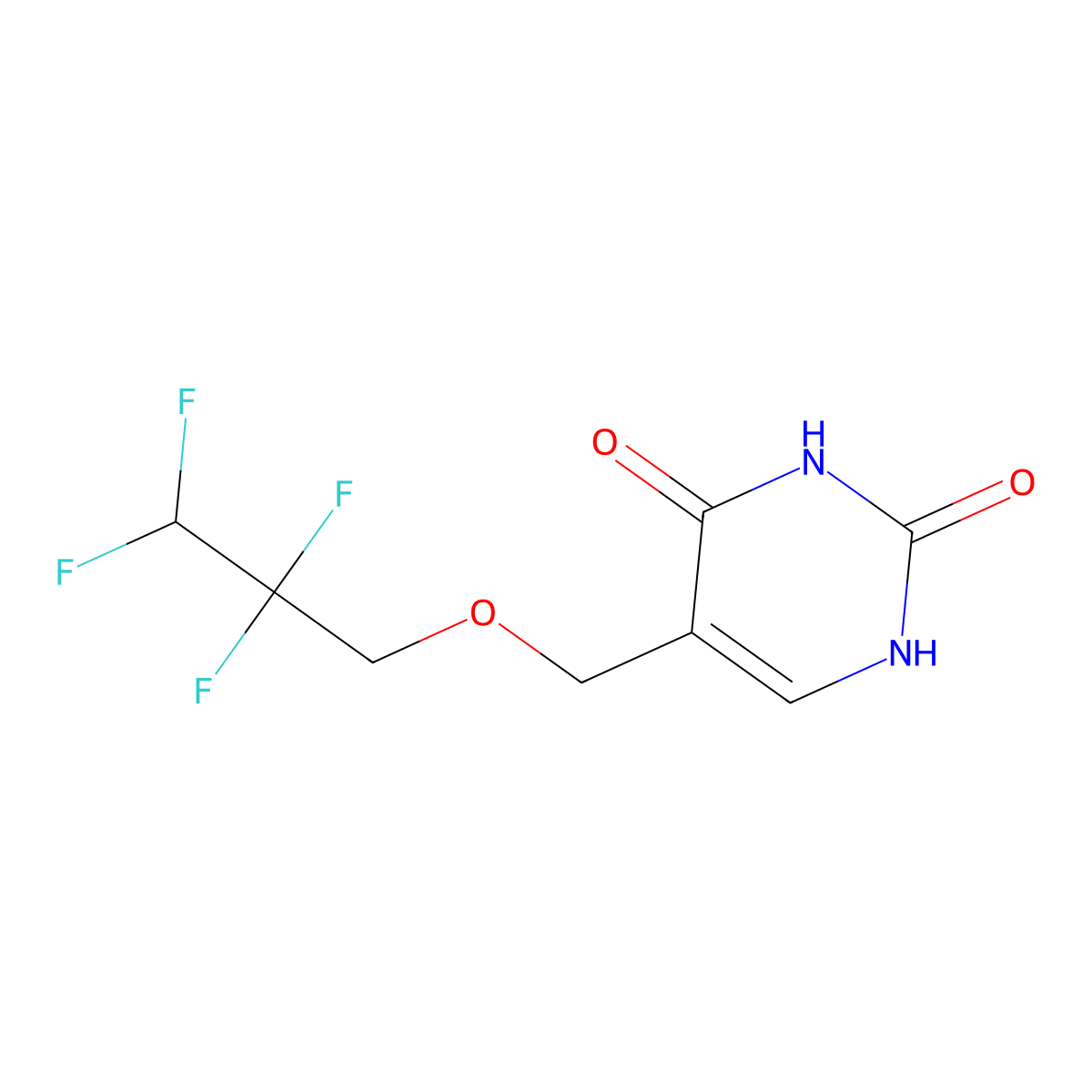 5-(2,2,3,3-tetrafluoropropoxymethyl)-1H-pyrimidine-2,4-dione molecular structure, CAS 59694-30-3