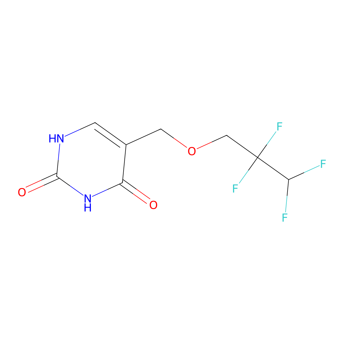 5-(2,2,3,3-tetrafluoropropoxymethyl)-1H-pyrimidine-2,4-dione molecular structure, CAS 59694-30-3