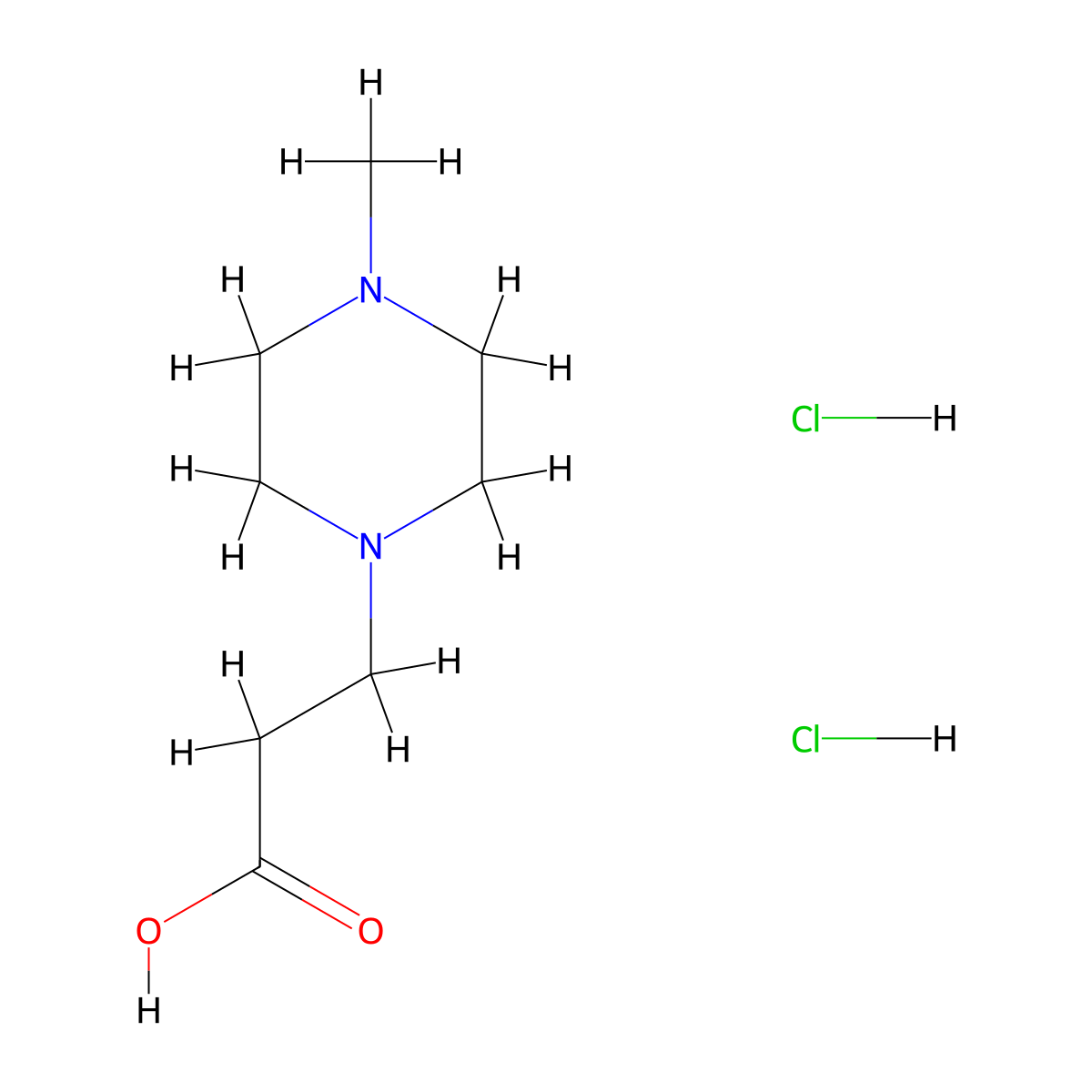 3-(4-Methylpiperazin-1-yl)propanoic acid dihydrochloride molecular structure, CAS 59695-29-3