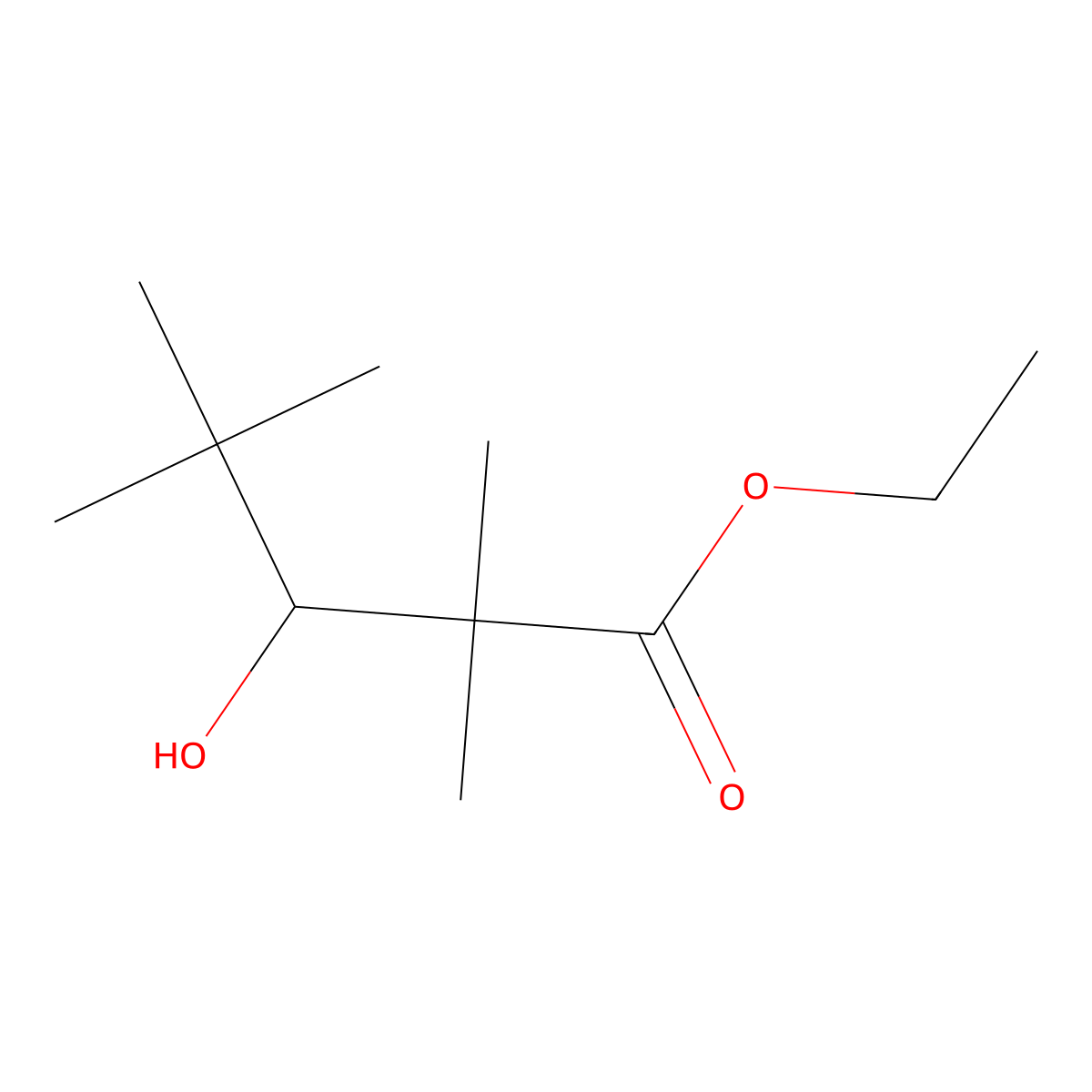Ethyl 3-hydroxy-2,2,4,4-tetramethylpentanoate molecular structure, CAS 59697-76-6