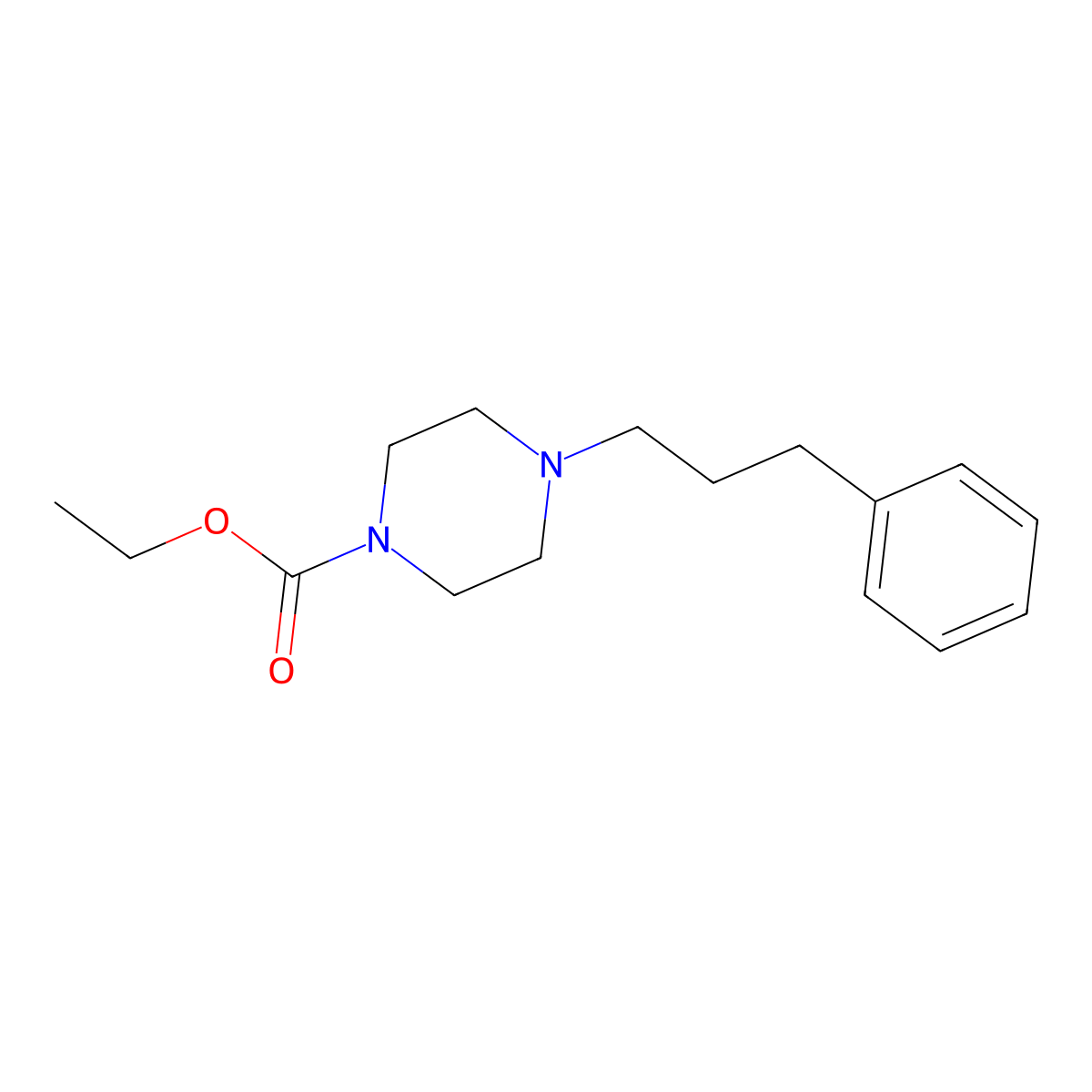 Ethyl 4-(3-phenylpropyl)piperazine-1-carboxylate molecular structure, CAS 59698-38-3