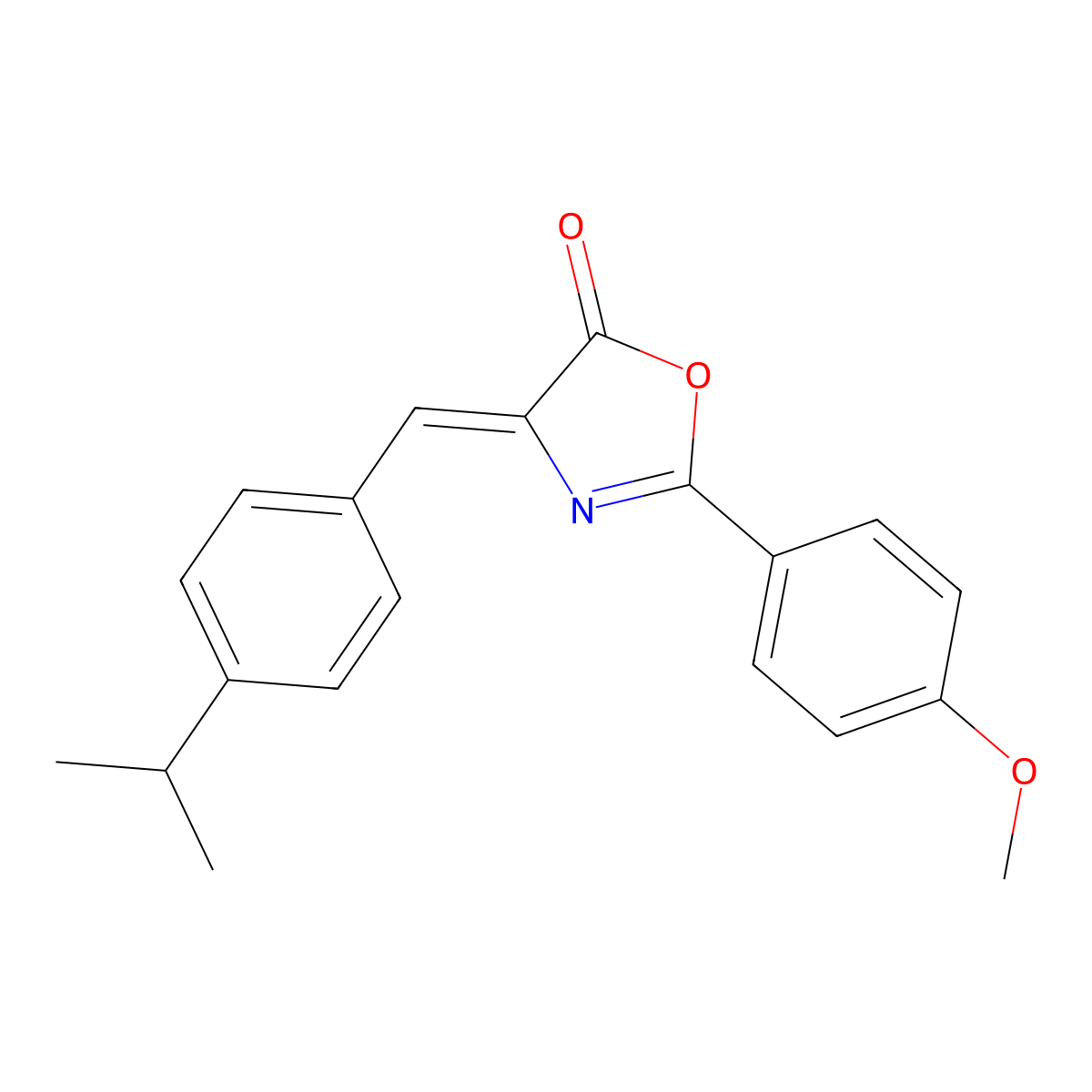 2-(4-Methoxyphenyl)-4-[[4-(1-methylethyl)phenyl]methylene]-5(4H)-oxazolone molecular structure, CAS 59698-71-4