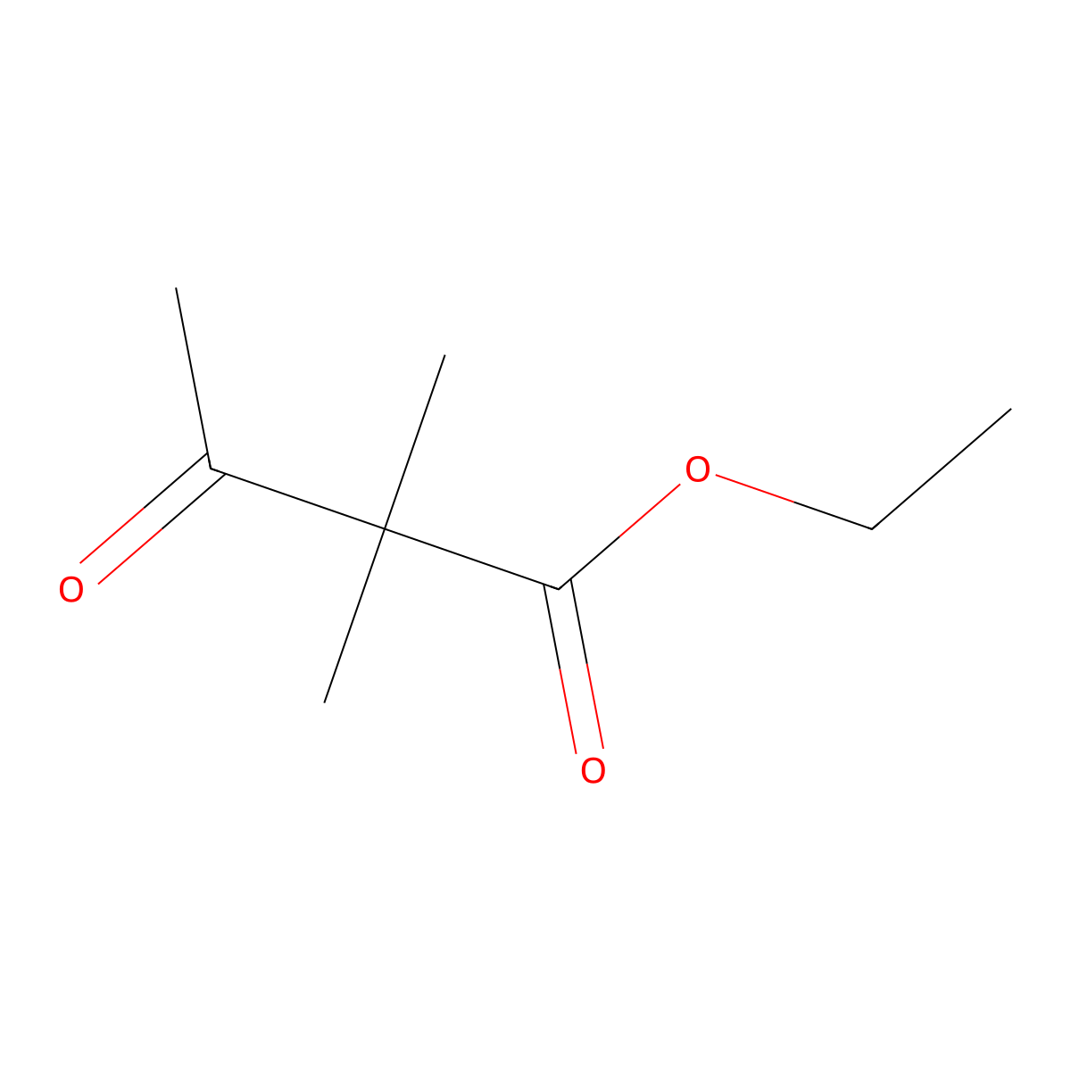 Ethyl 2,2-dimethylacetoacetate molecular structure, CAS 597-04-6