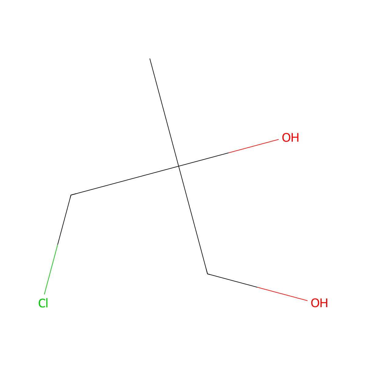 3-Chloro-2-methyl-1,2-propanediol molecular structure, CAS 597-33-1