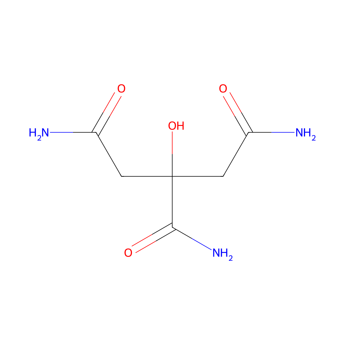 2-Hydroxy-1,2,3-propanetricarboxamide molecular structure, CAS 597-59-1