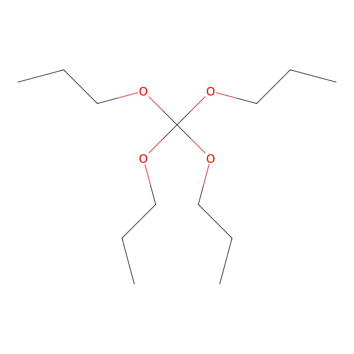 Tetrapropoxymethane molecular structure, CAS 597-72-8