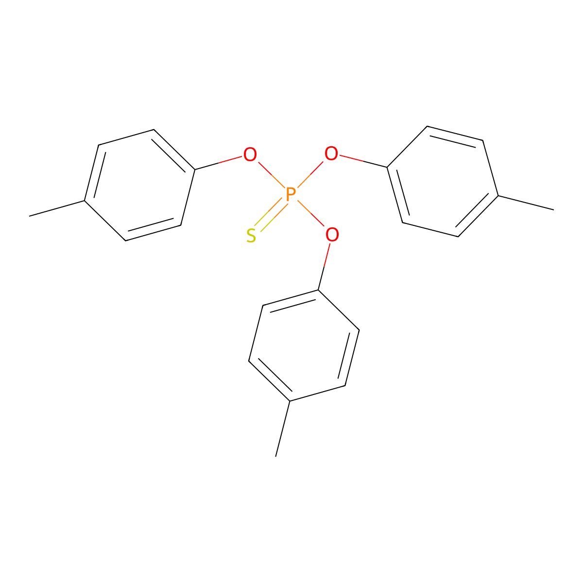 Tri-p-tolyl thiophosphate molecular structure, CAS 597-84-2