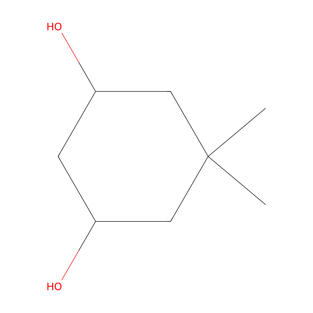 5,5-Dimethylcyclohexane-1,3-diol molecular structure, CAS 597-98-8