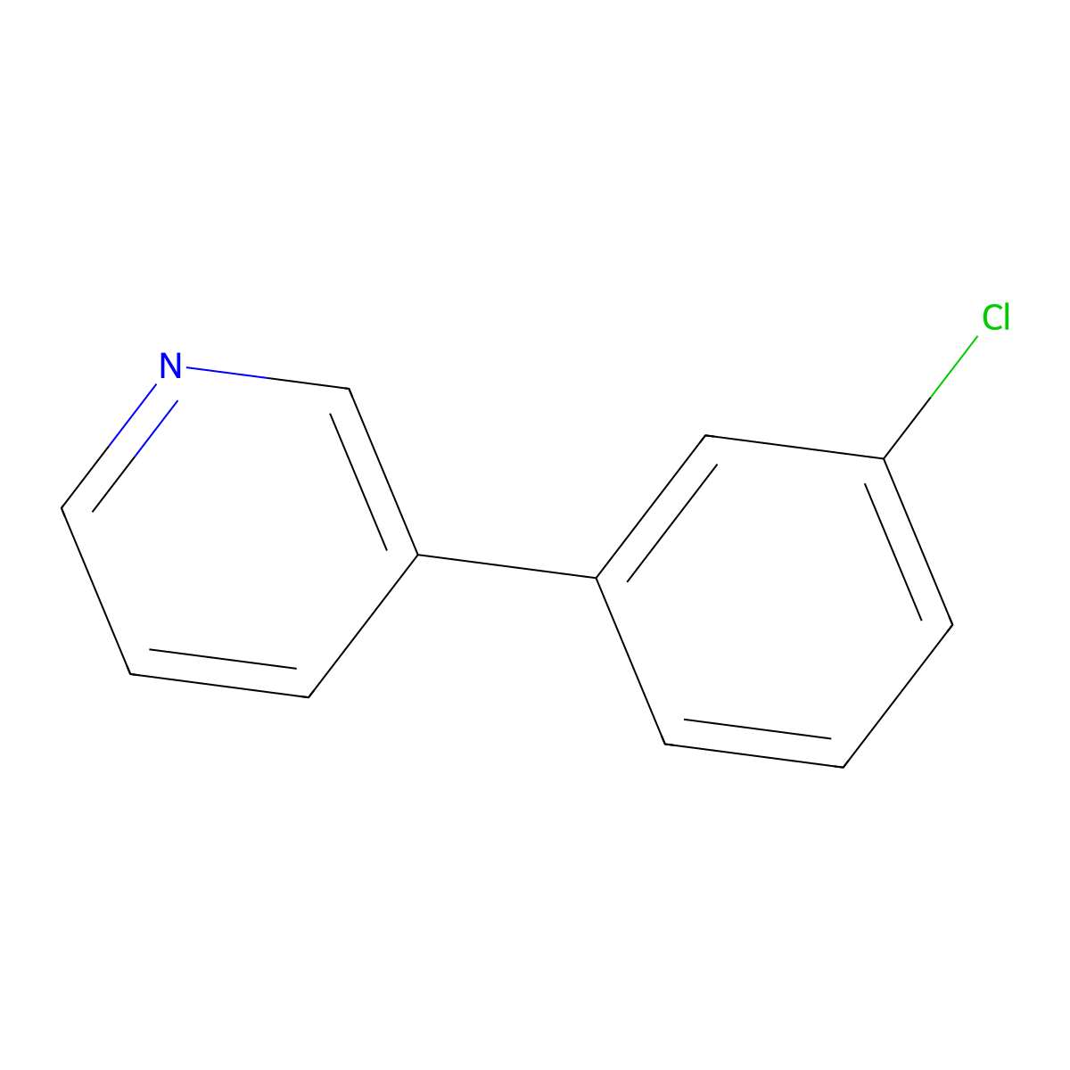 3-(3-Chlorophenyl)pyridine molecular structure, CAS 5970-10-5