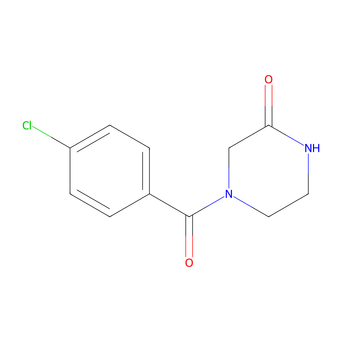 4-(4-Chlorobenzoyl)piperazin-2-one molecular structure, CAS 59701-91-6