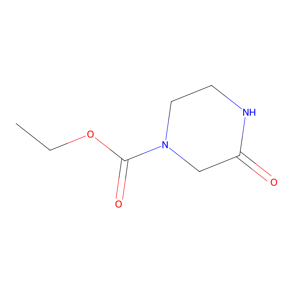 Ethyl 3-oxopiperazine-1-carboxylate molecular structure, CAS 59701-99-4