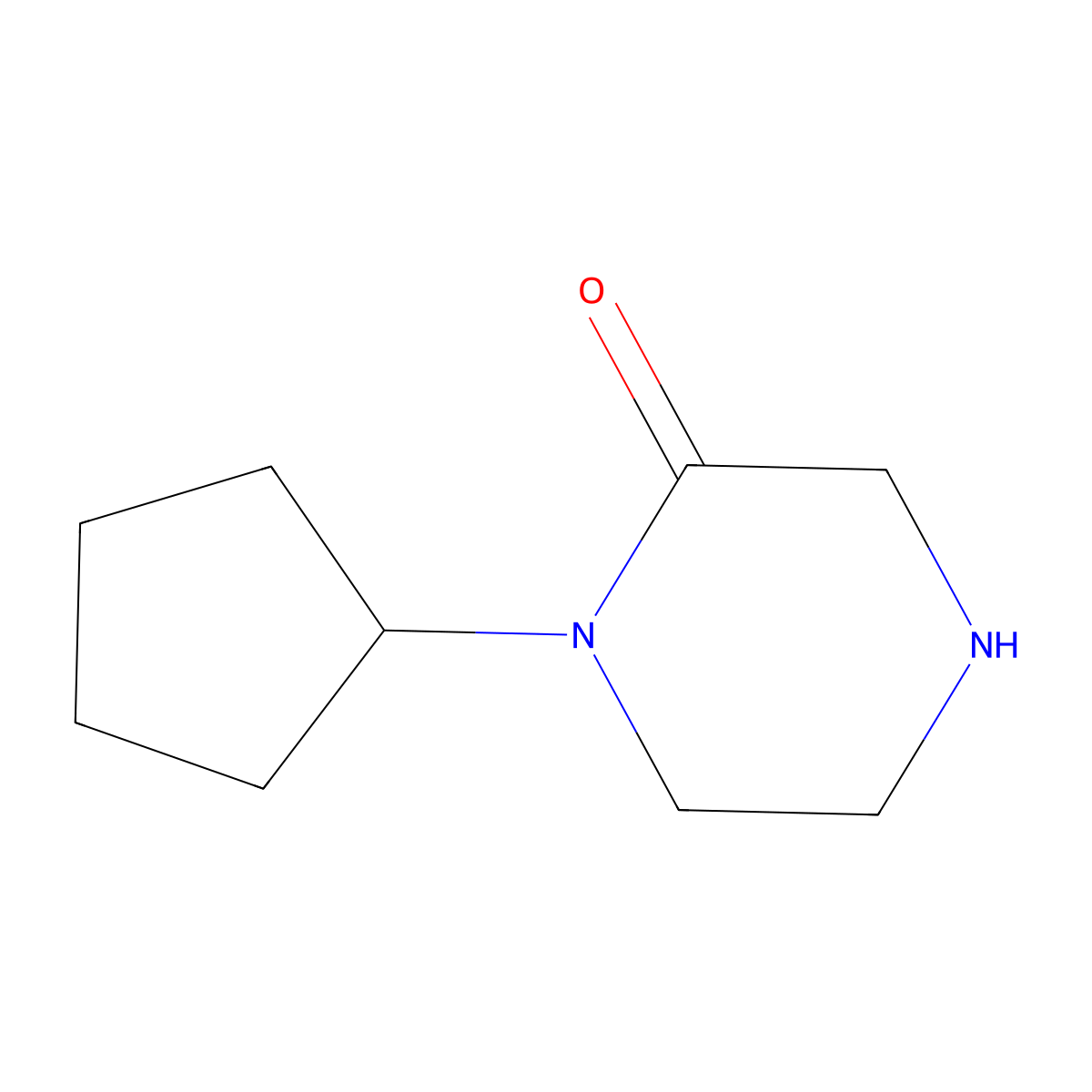 1-Cyclopentylpiperazin-2-one molecular structure, CAS 59702-17-9