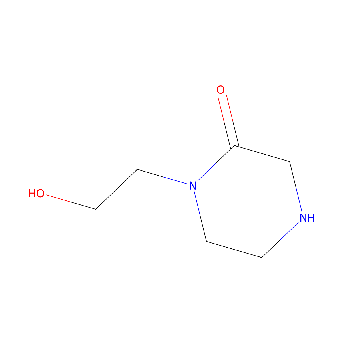1-(2-Hydroxyethyl)piperazin-2-one molecular structure, CAS 59702-23-7