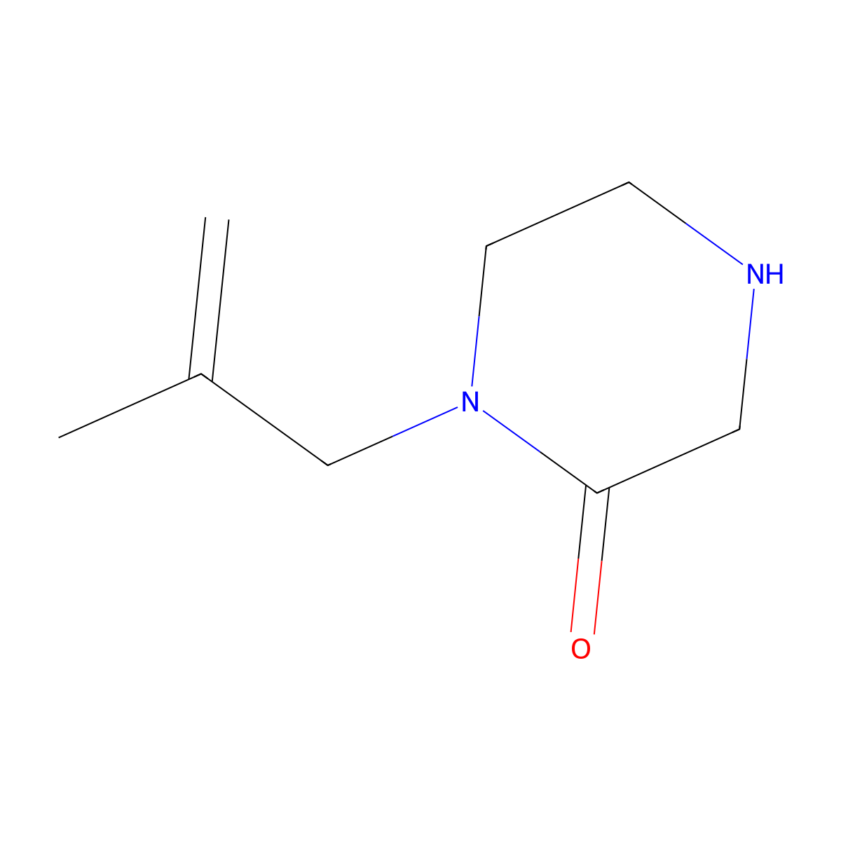 1-(2-Methylprop-2-en-1-yl)piperazin-2-one molecular structure, CAS 59702-26-0