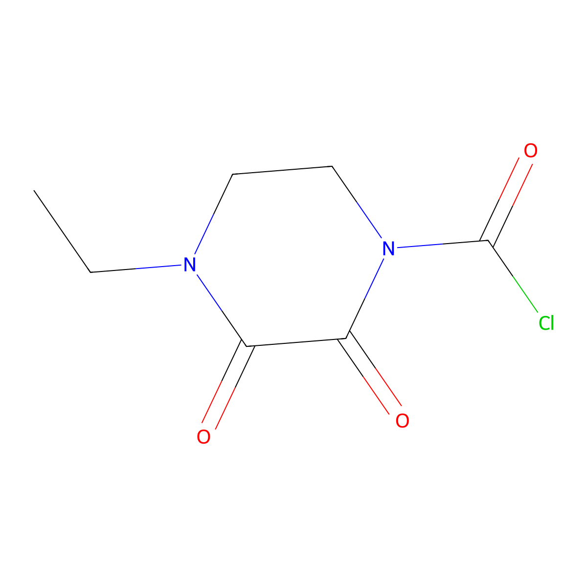 4-Ethyl-2,3-dioxopiperazinecarbonyl chloride molecular structure, CAS 59703-00-3