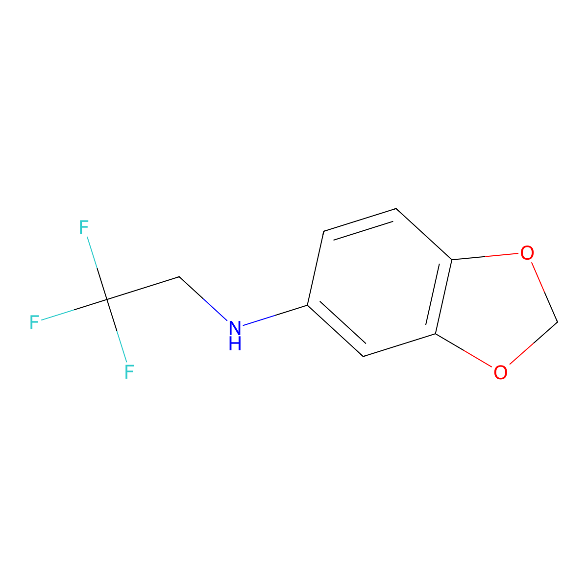 N-(2,2,2-trifluoroethyl)-1,3-benzodioxol-5-amine molecular structure, CAS 59704-76-6