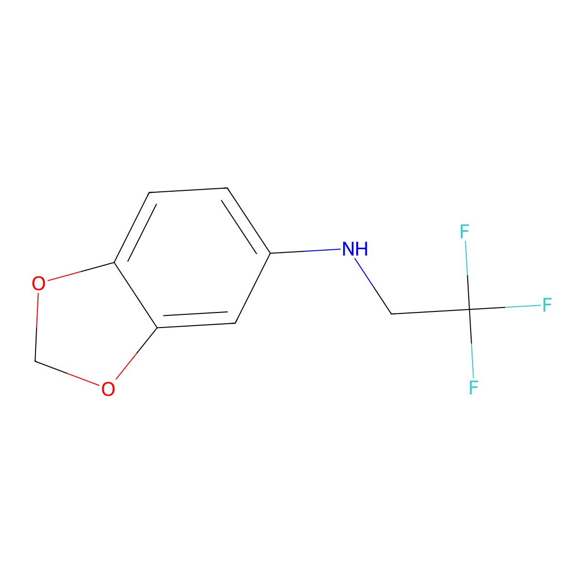 N-(2,2,2-trifluoroethyl)-1,3-benzodioxol-5-amine molecular structure, CAS 59704-76-6