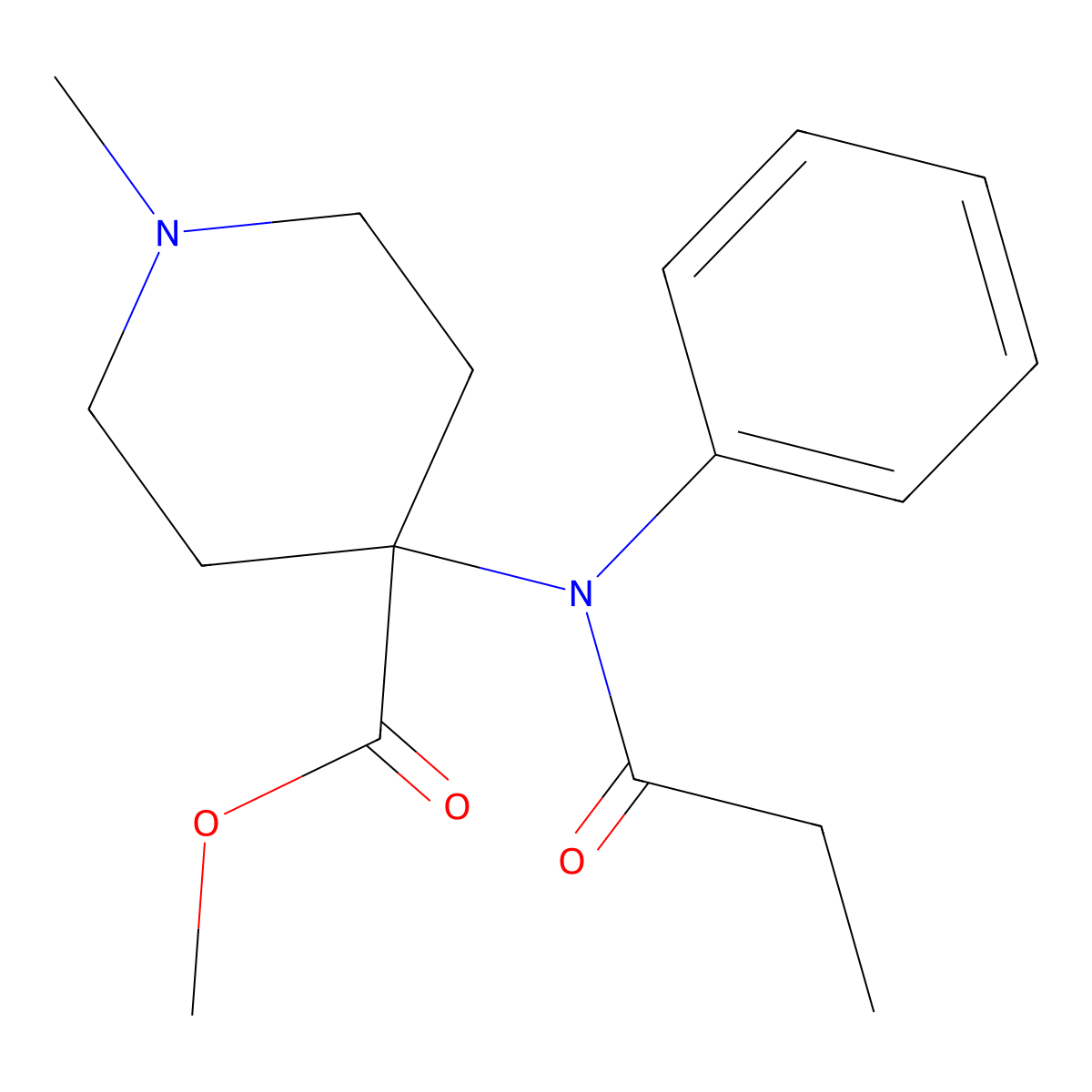 N-Methylcarfentanil molecular structure, CAS 59708-50-8