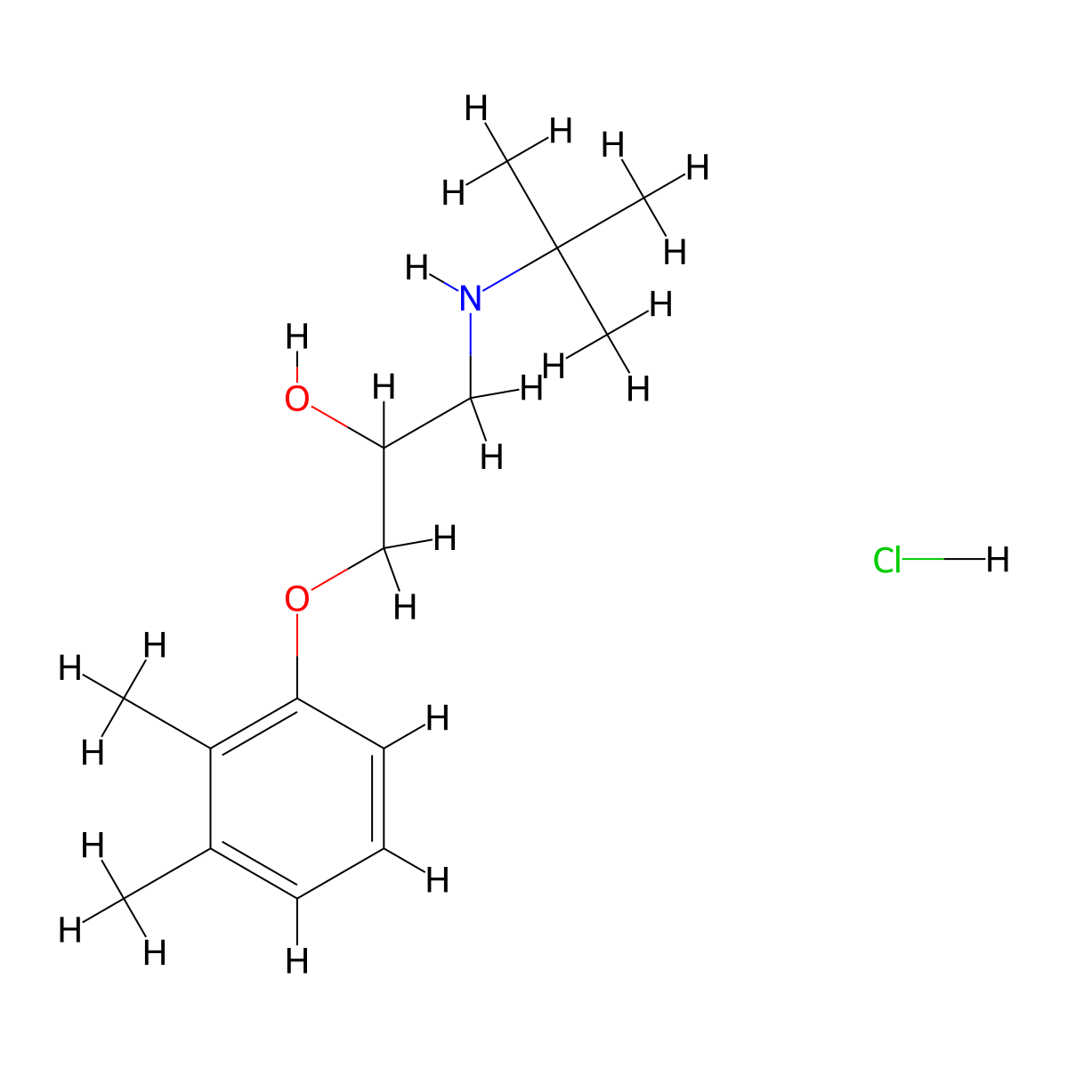 Xibenolol hydrochloride molecular structure, CAS 59708-57-5