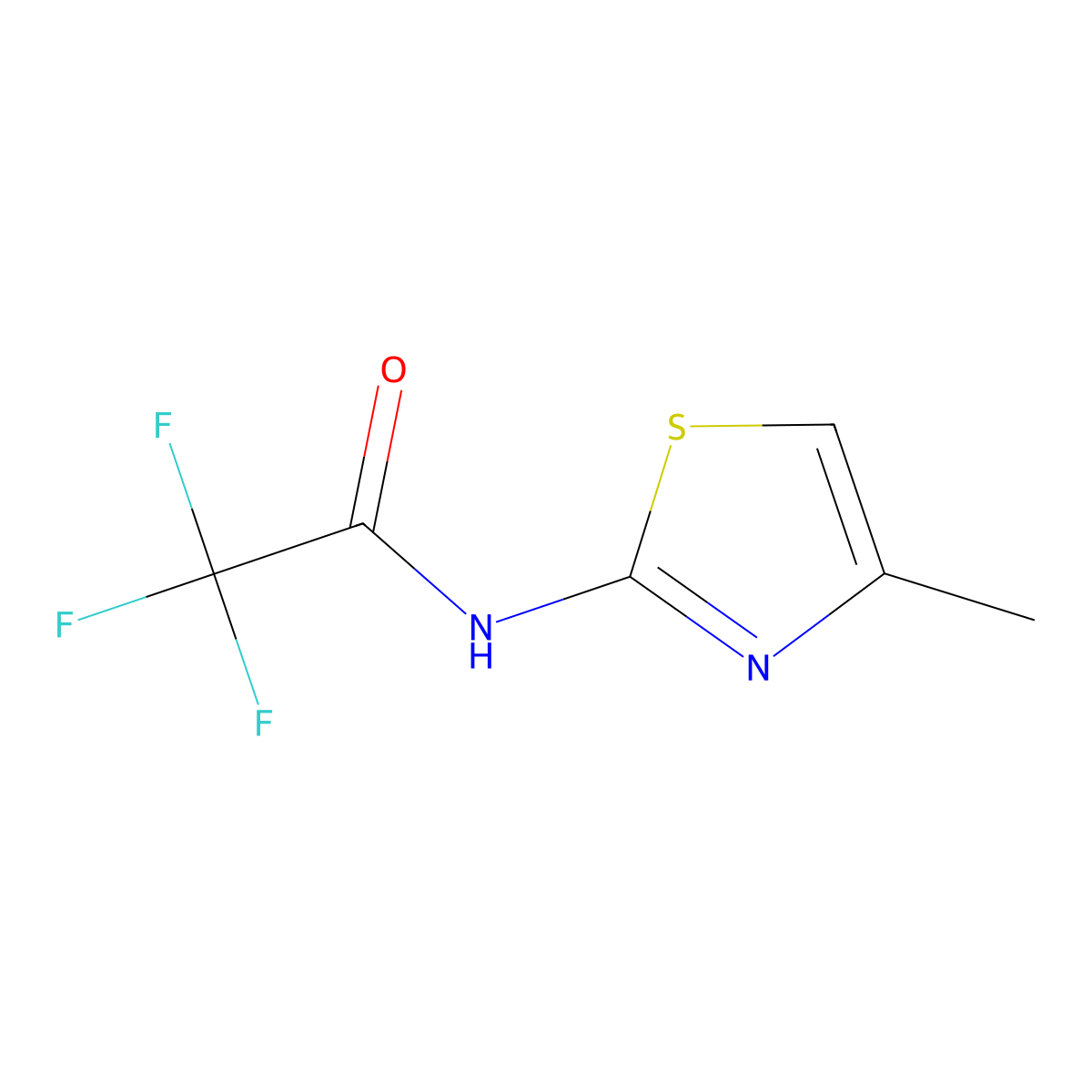 2,2,2-trifluoro-N-(4-methyl-1,3-thiazol-2-yl)acetamide molecular structure, CAS 59708-64-4