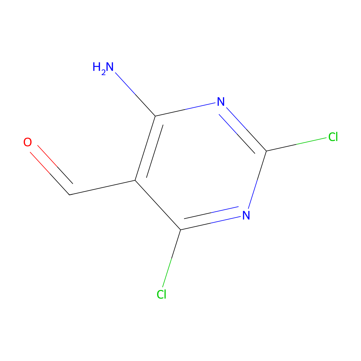 4-Amino-2,6-dichloropyrimidine-5-carbaldehyde molecular structure, CAS 5971-68-6
