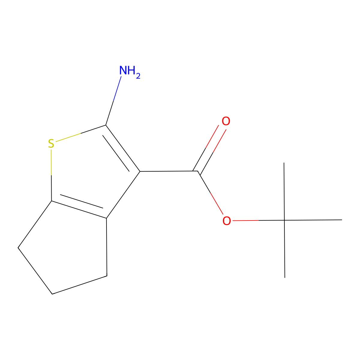 tert-butyl 2-amino-5,6-dihydro-4H-cyclopenta[b]thiophene-3-carboxylate molecular structure, CAS 59713-55-2