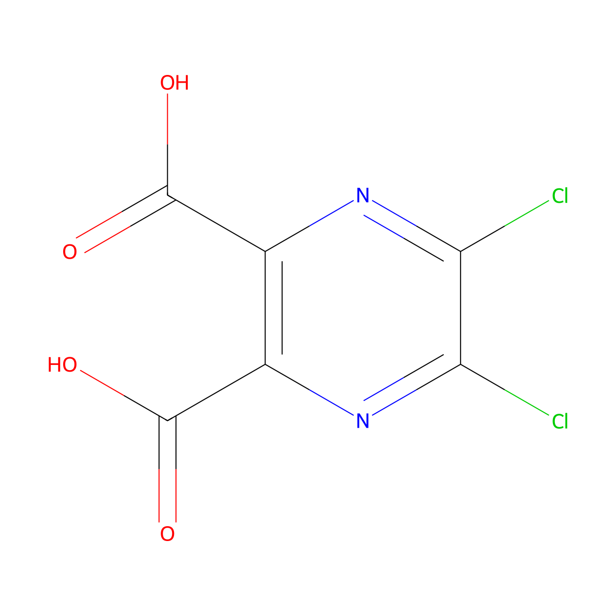 5,6-Dichloropyrazine-2,3-dicarboxylic acid molecular structure, CAS 59715-45-6