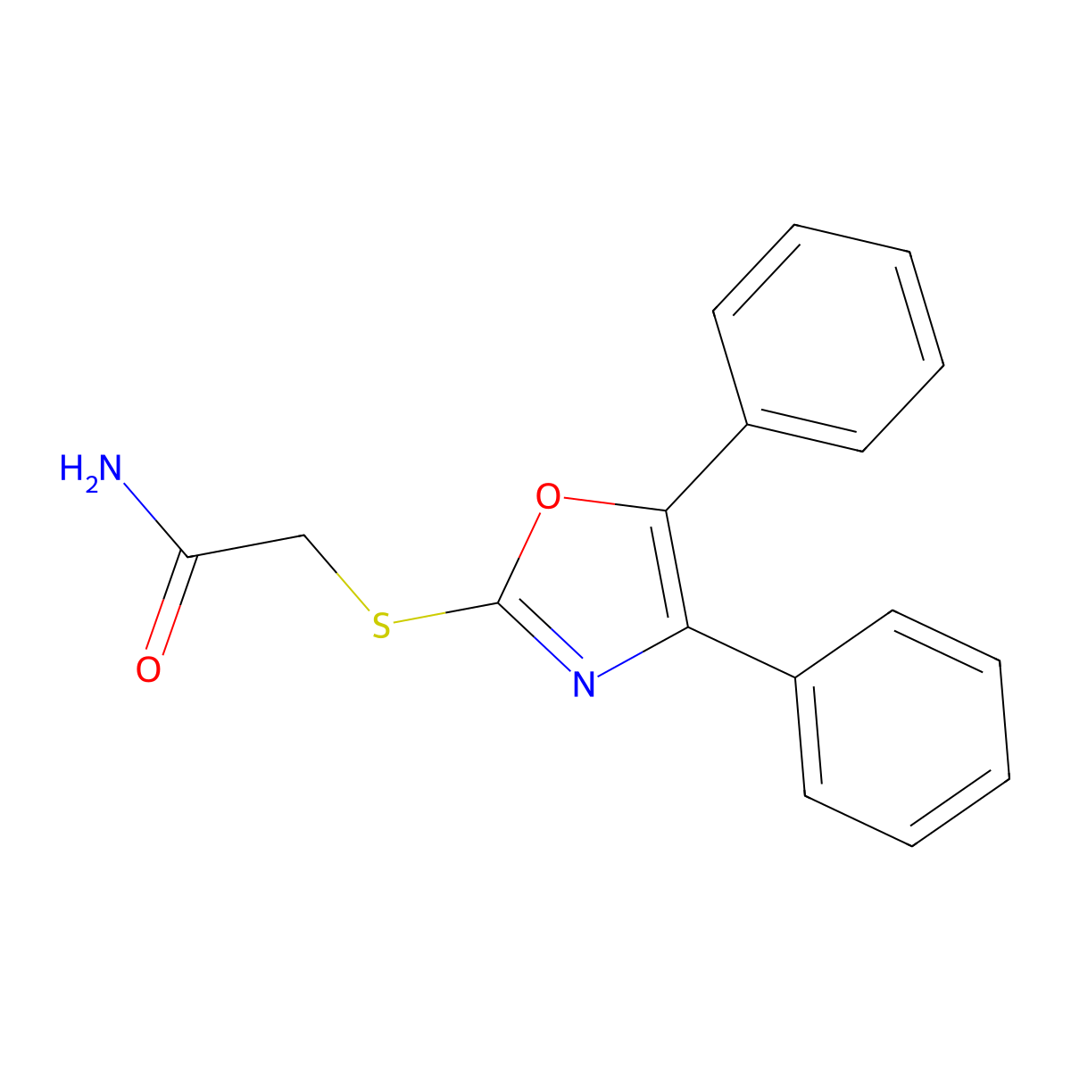 2-[(4,5-Diphenyl-1,3-oxazol-2-yl)sulfanyl]acetamide molecular structure, CAS 59716-70-0
