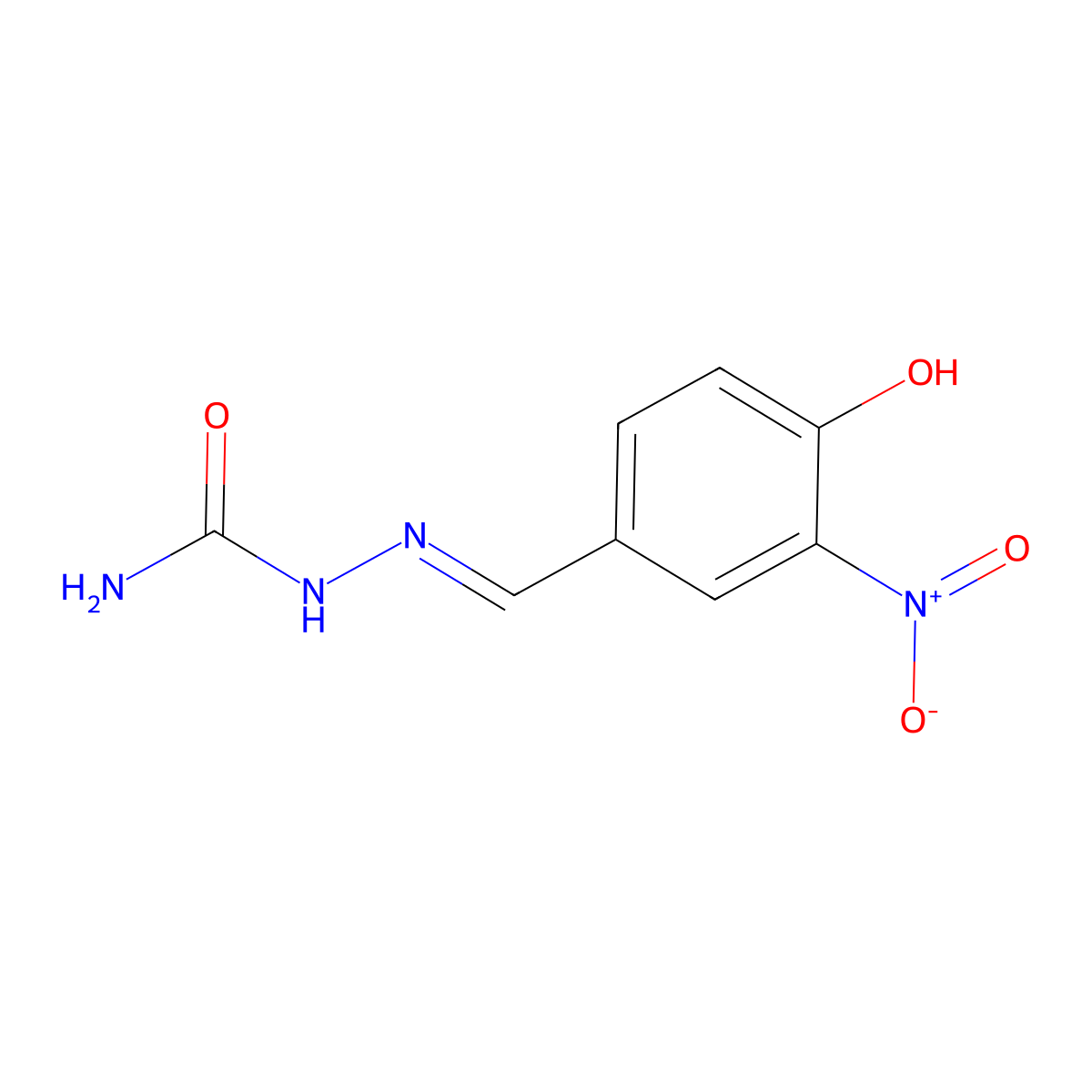 Hydrazinecarboxamide, 2-[(4-hydroxy-3-nitrophenyl)methylene]- molecular structure, CAS 59719-80-1