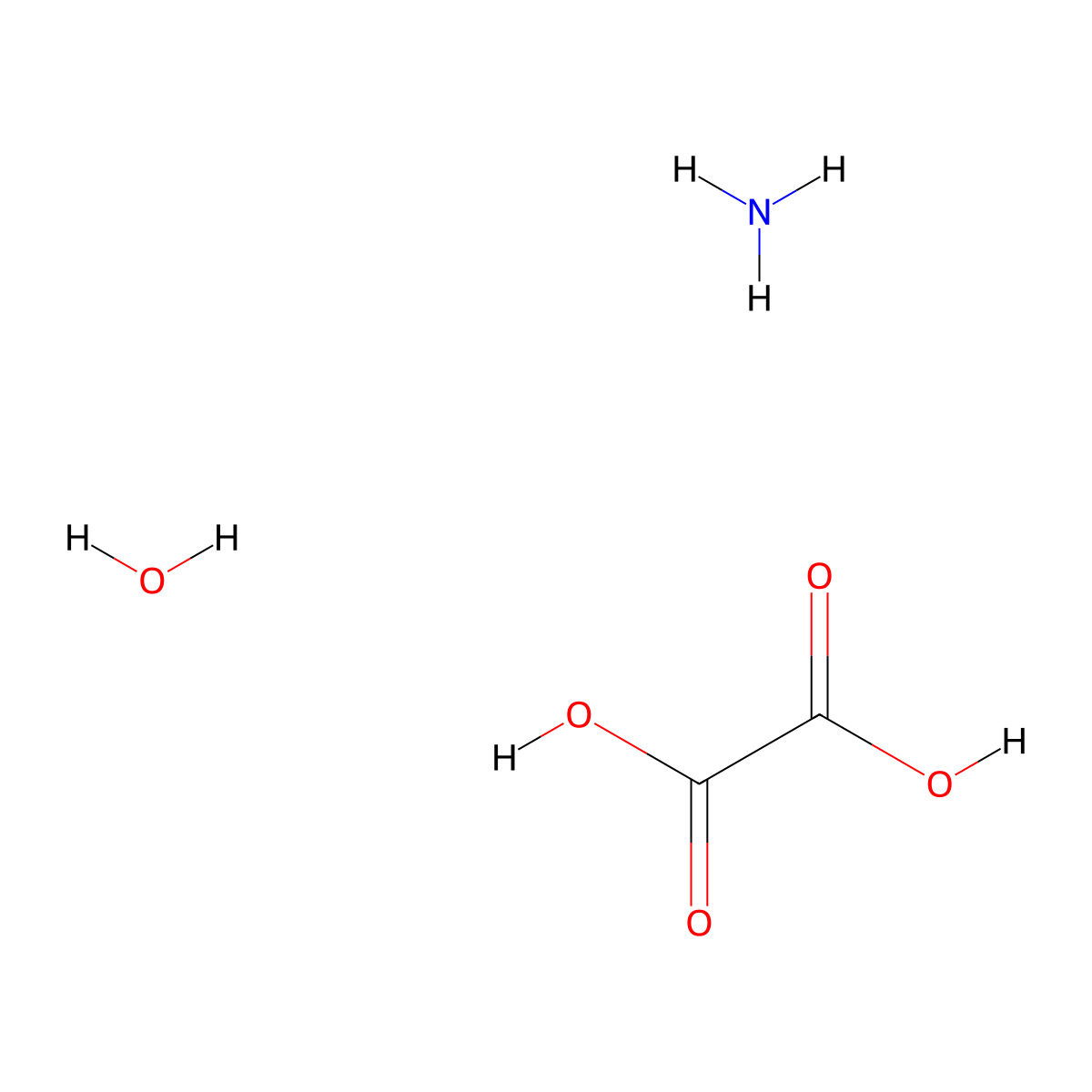 Ammonium bioxalate monohydrate molecular structure, CAS 5972-72-5