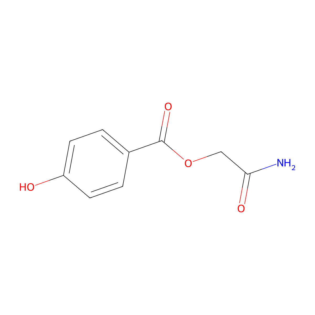 2-Amino-2-oxoethyl 4-hydroxybenzoate molecular structure, CAS 59721-12-9