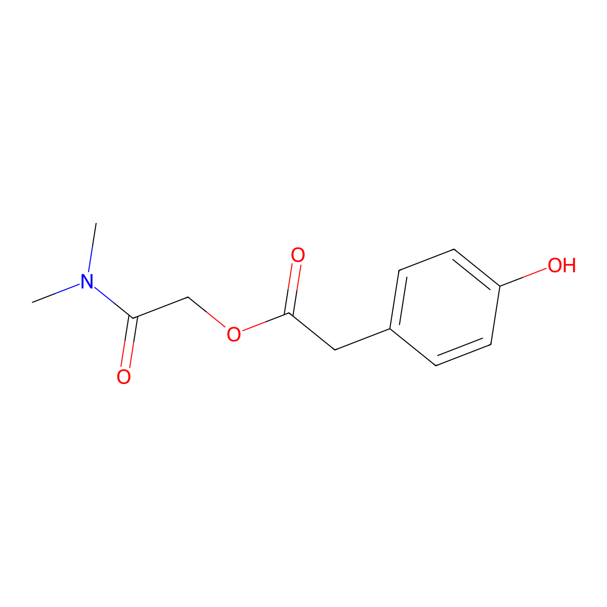 (2-(Dimethylamino)-2-oxoethyl) 2-(4-hydroxyphenyl)acetate molecular structure, CAS 59721-16-3