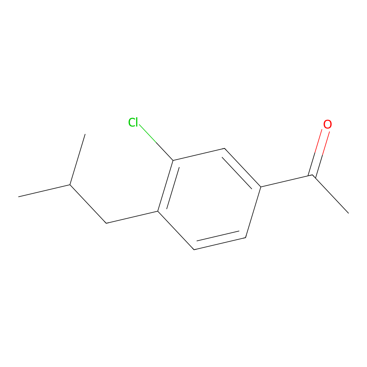 3'-Chloro-4'-isobutyl-acetophenone molecular structure, CAS 59721-68-5