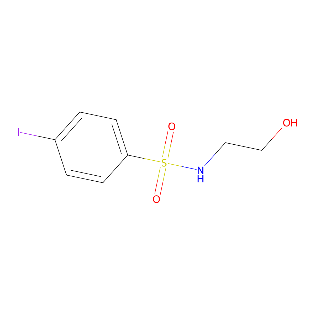 N-(2-Hydroxyethyl)-4-iodobenzenesulfonamide molecular structure, CAS 59724-44-6