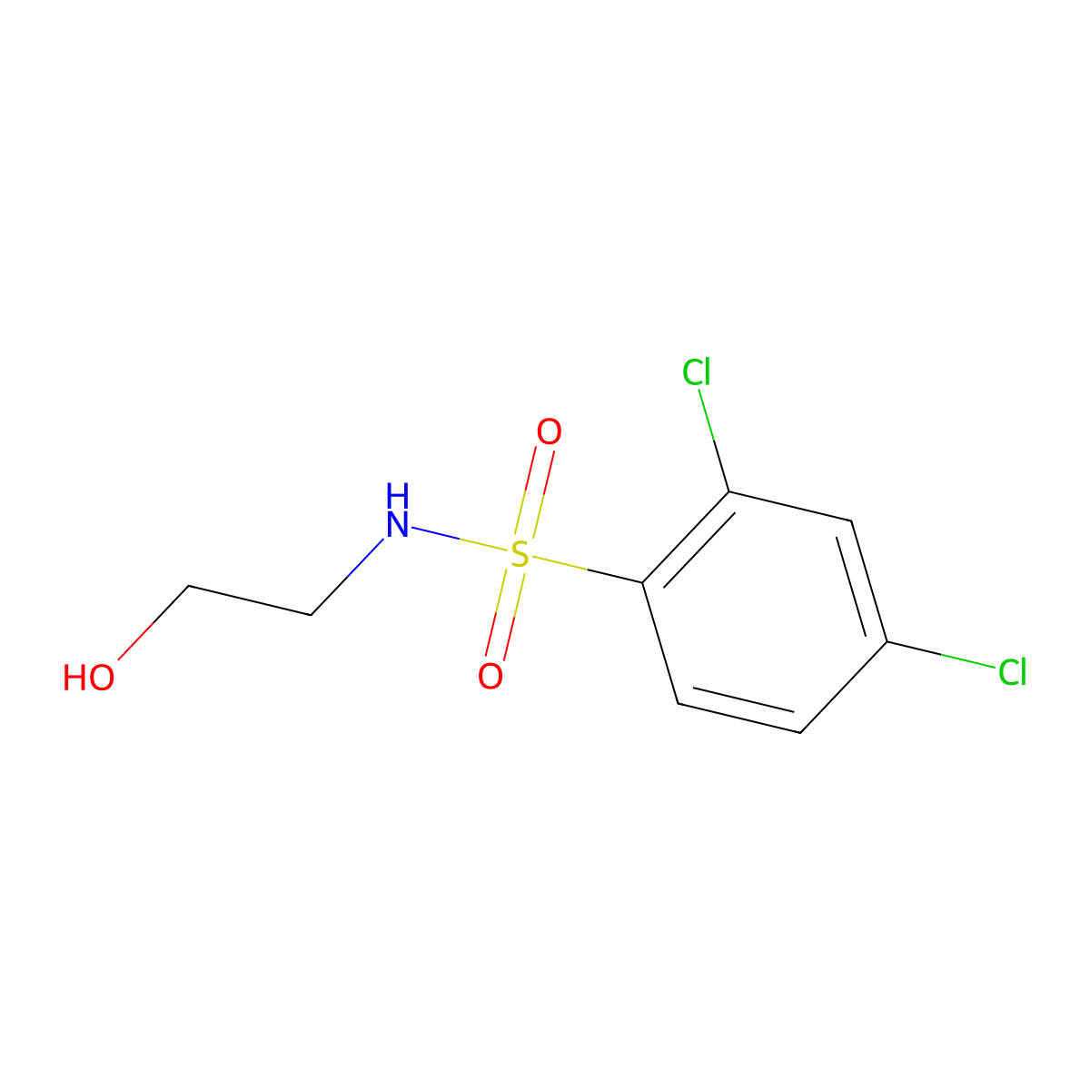 2,4-dichloro-N-(2-hydroxyethyl)benzenesulfonamide molecular structure, CAS 59724-45-7