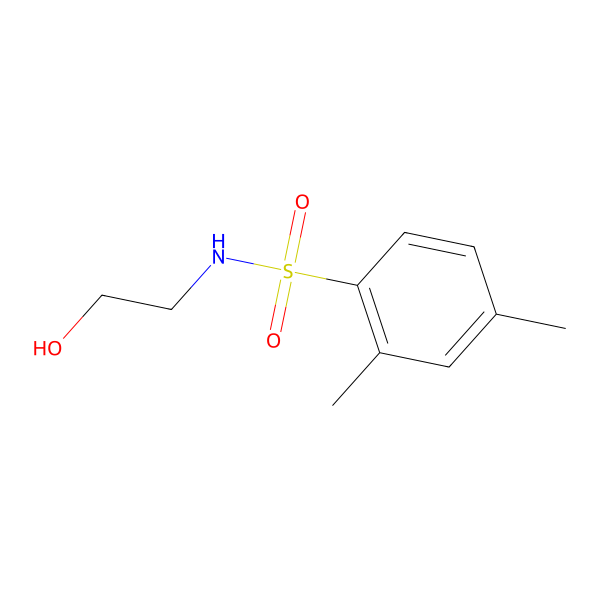 N-(2-hydroxyethyl)-2,4-dimethylbenzenesulfonamide molecular structure, CAS 59724-48-0