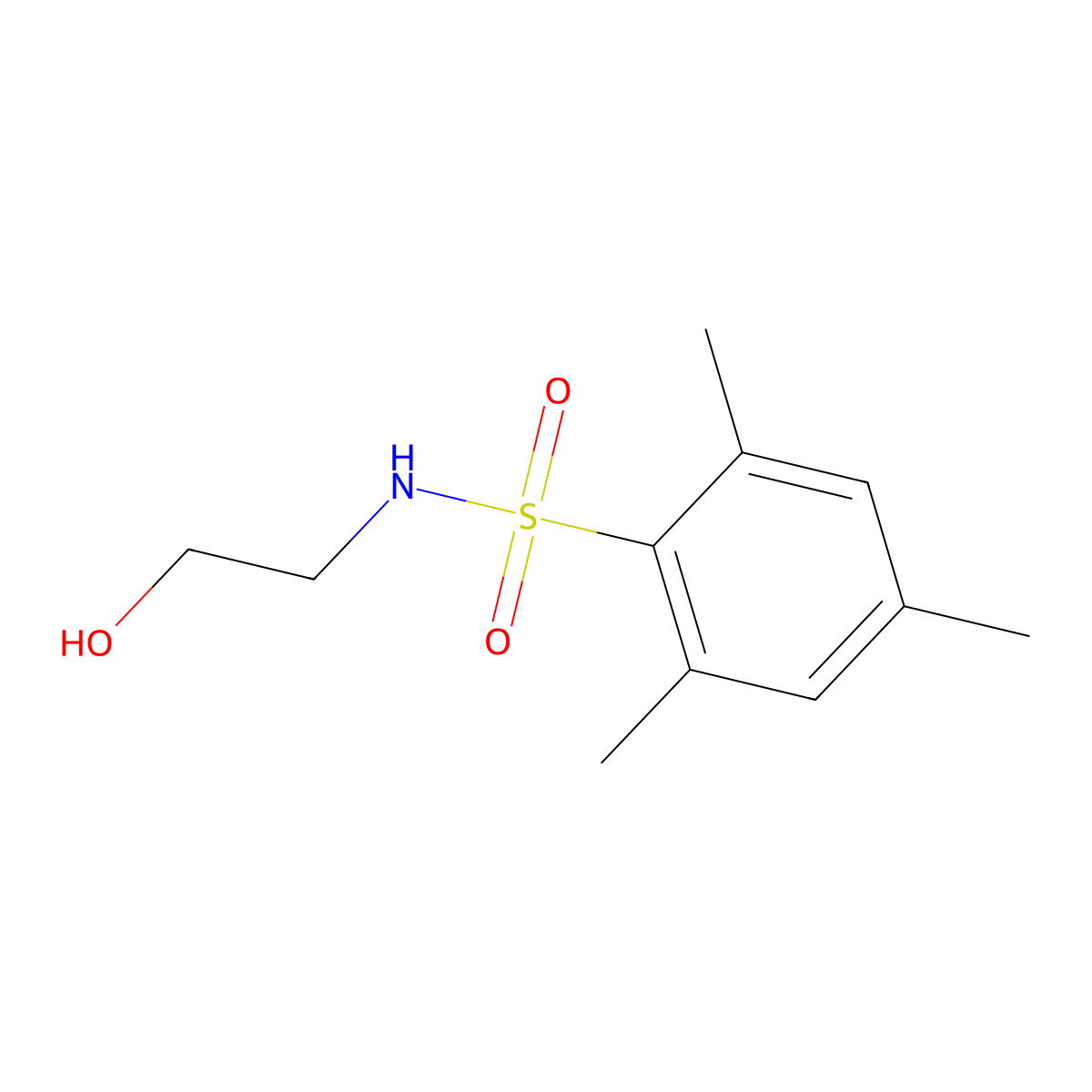 N-(2-hydroxyethyl)-2,4,6-trimethylbenzenesulfonamide molecular structure, CAS 59724-52-6