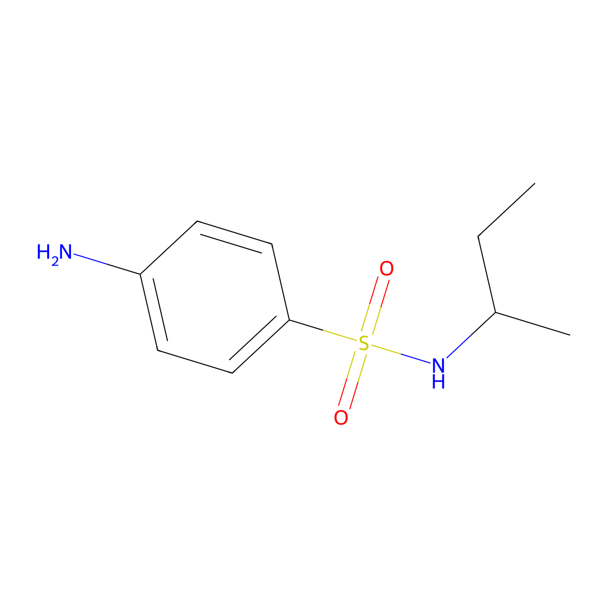 4-amino-N-(sec-butyl)benzenesulfonamide molecular structure, CAS 59724-58-2