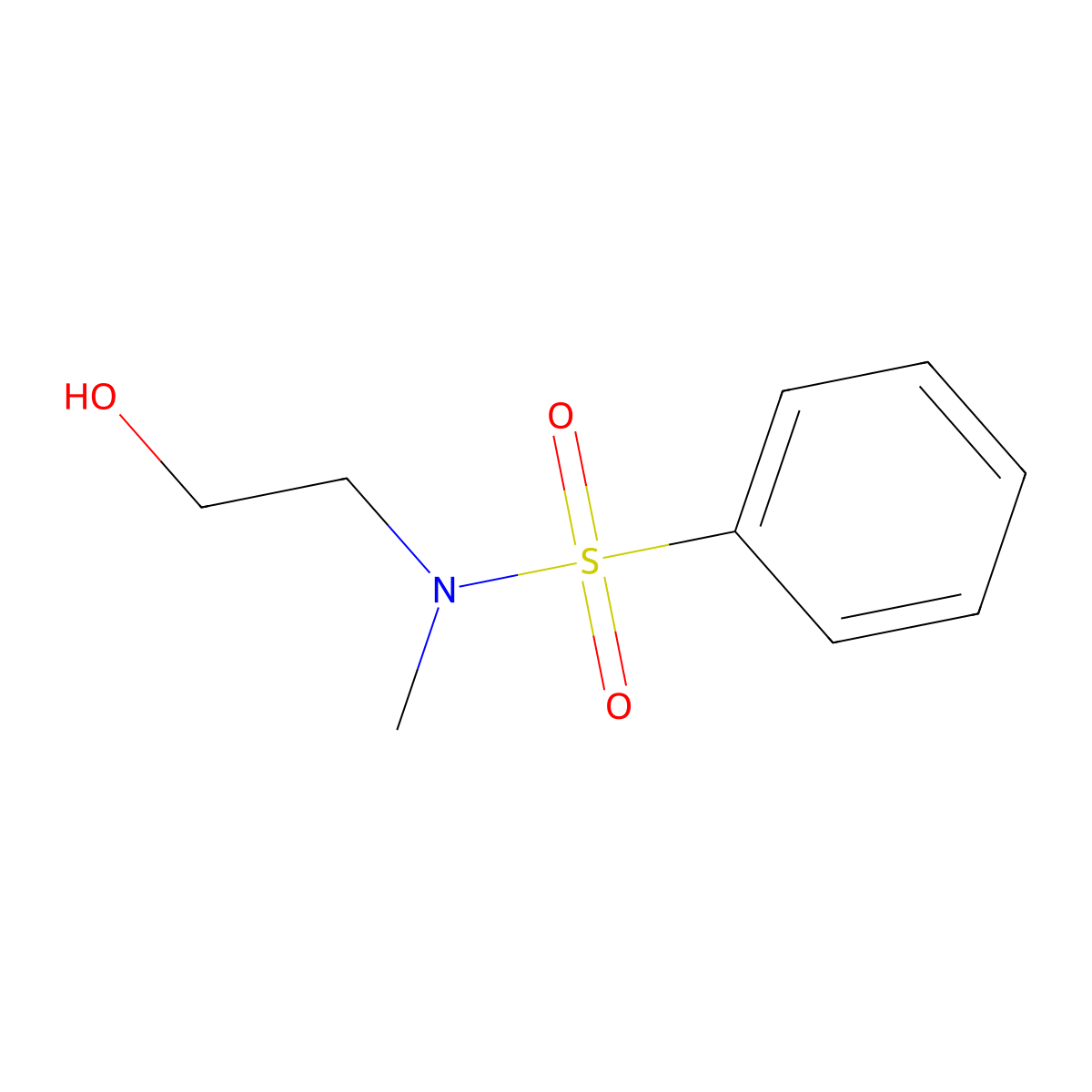 N-(2-hydroxyethyl)-N-methylbenzenesulfonamide molecular structure, CAS 59724-60-6
